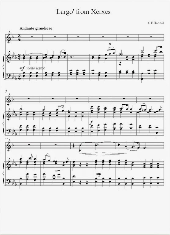 Handel Largo from Xerxes Partituras para Trompeta