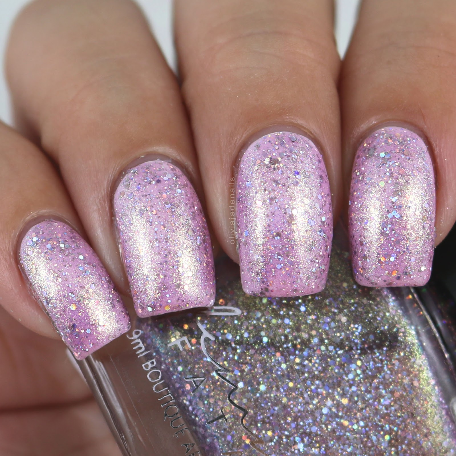 Femme Fatale Cosmetics Sea Glimmer swatched by Olivia Jade Nails