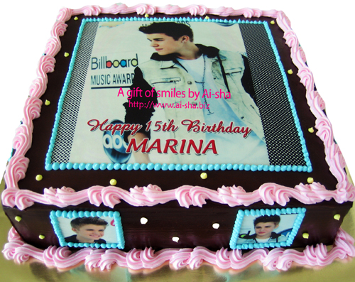 Birthday Cake Edible Image Justin Bieber Ai-sha Puchong Jaya