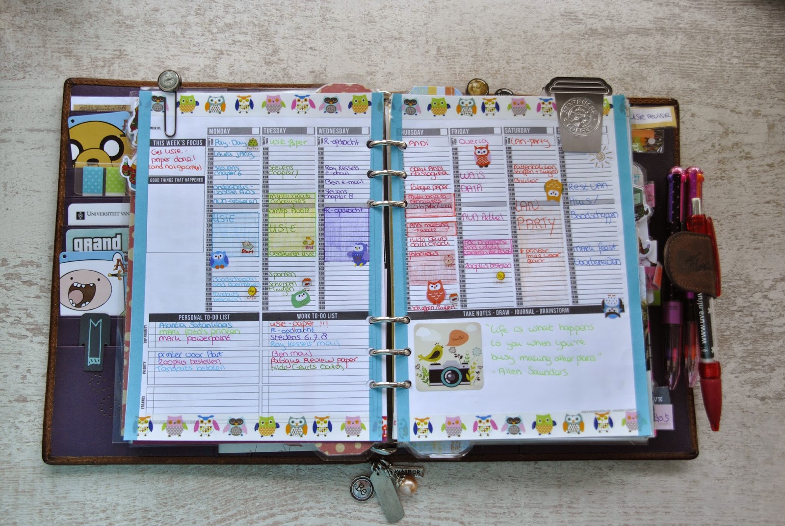 Science and glitters using passion planner in my planner