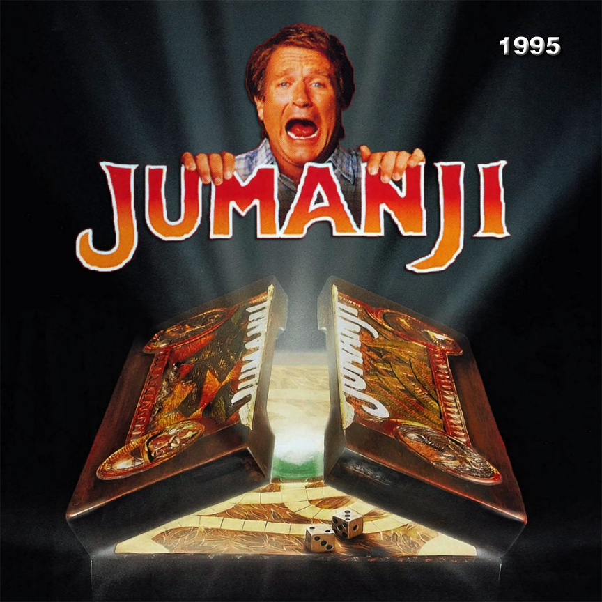 Джуманджи меню. Джуманджи 1995. Jumanji poster 1995. Джуманджи - 1 = 1995 постеры.