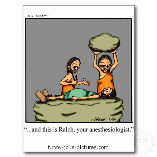 Funny Primitive Anaesthesiologist Cartoon Joke Picture