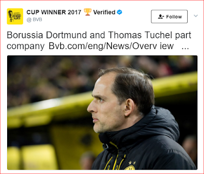 d Two days after winning the German cup, Borussia Dortmund sacks coach Thomas Tuchel