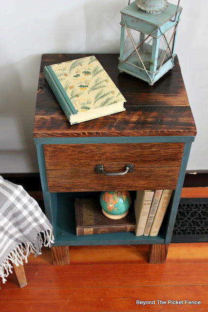 use reclaimed wood to update and outdated nightstand