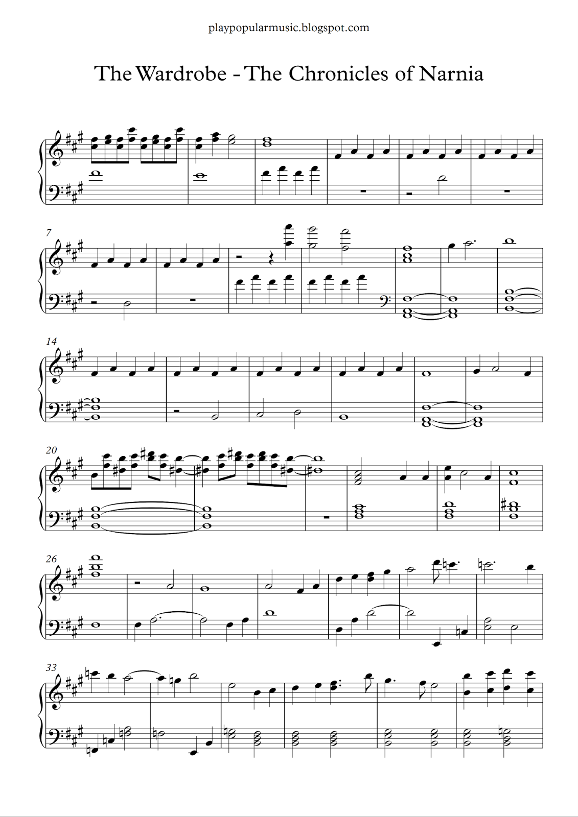 Play Popular Music The Wardrobe The Chronicles Of Narnia