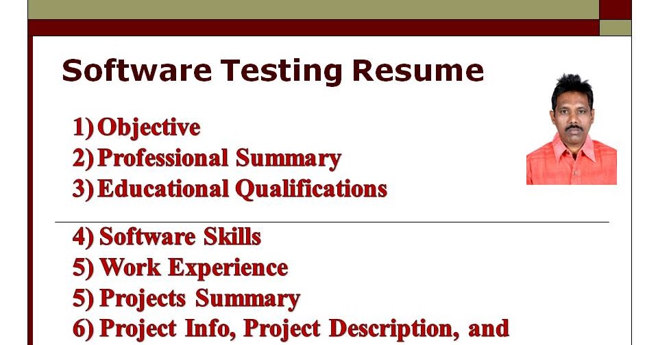resume of software tester