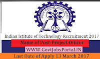 IIT Kharagpur Recruitment 2017 –Senior Project Officer / Project Officer
