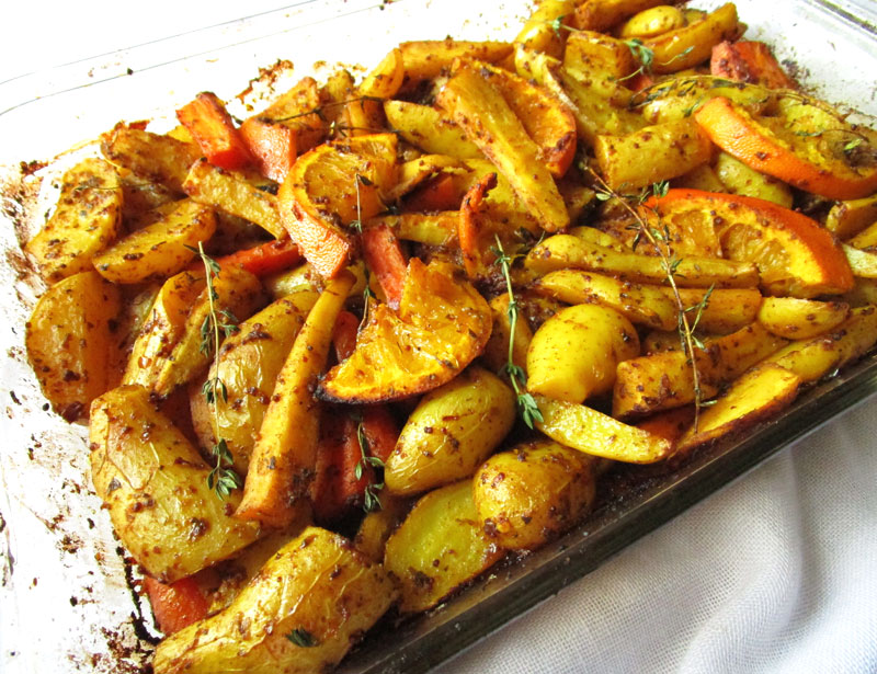 Roasted Root Vegetables with Garlic, Mustard and Orange Lisa's