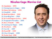 nicolas cage movies, list of nicolas cage movies zandalee, honeymoon in vegas, deadfall, red rock west, it could happen to you, kiss to death, face off, con air, city of angels, snake eyes, the rock.