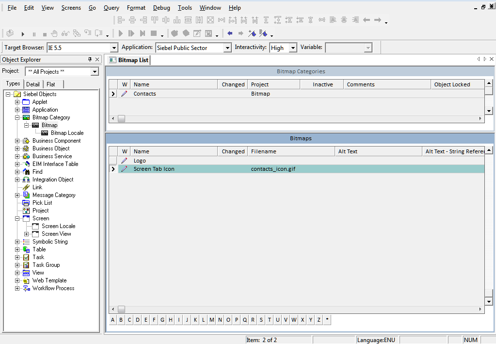 Siebel Box: Configuration: How to add/change Screen Tab Icons?