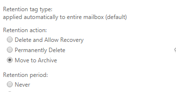 Configure In Place Archive In Office 365