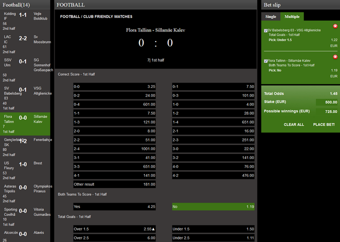 Bet Mania Live Betting Bet Mania Screen