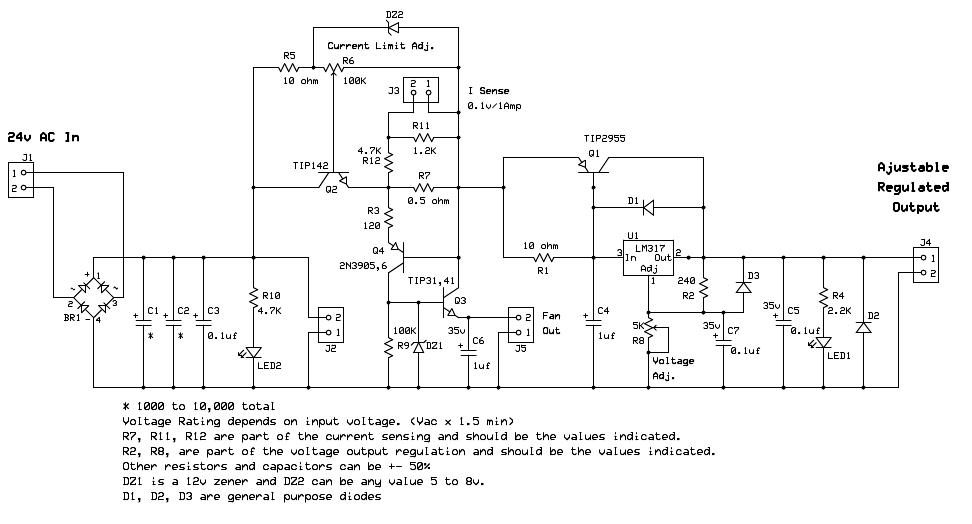 Electronics Circuit Application : variable voltage adjustable power