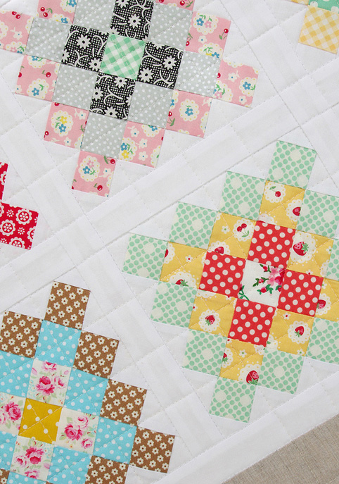 quilting detail for the Great Granny Square patchwork blocks