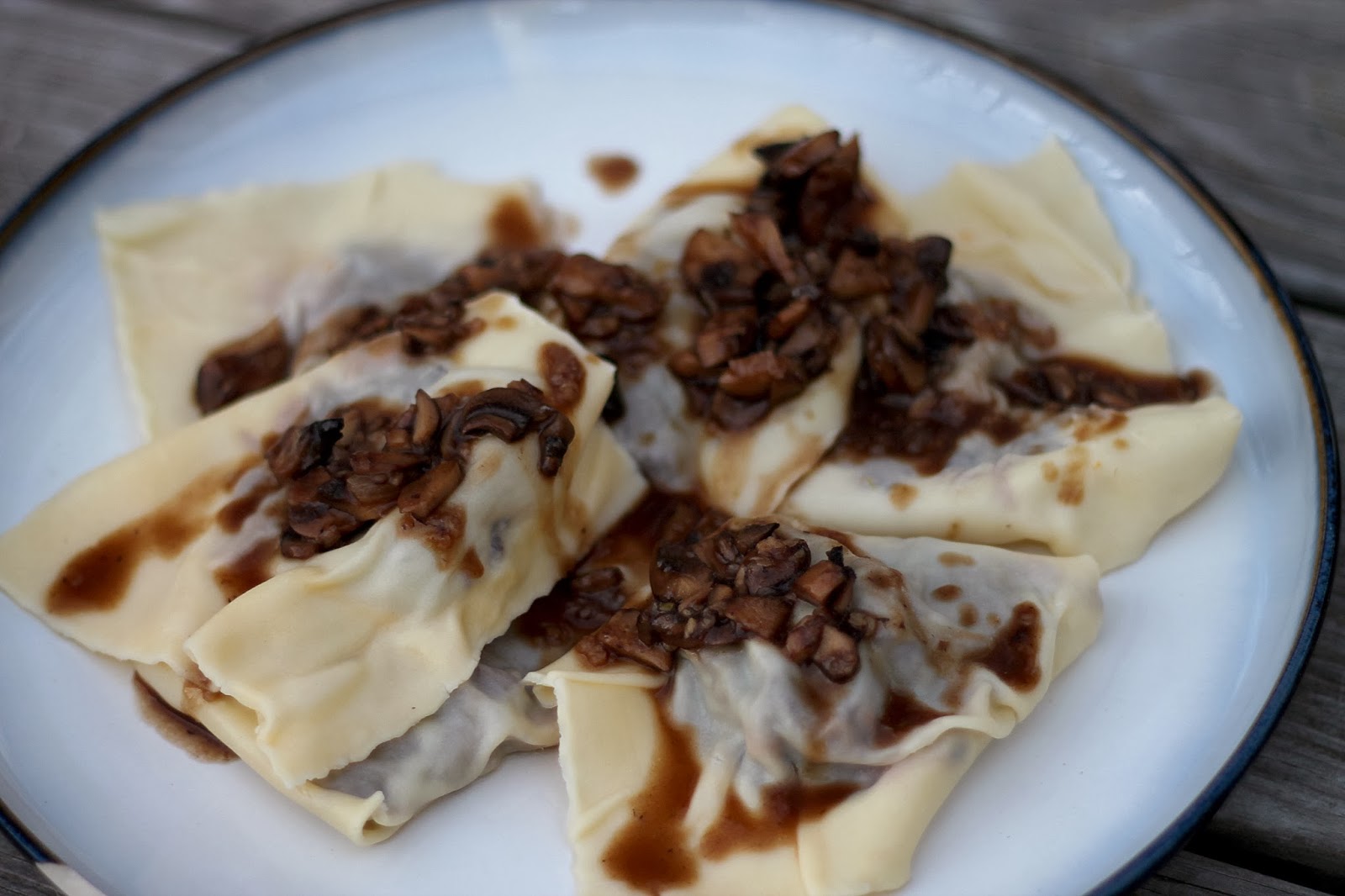 The Dinner Club Short Rib Ravioli with Mushroom Sauce