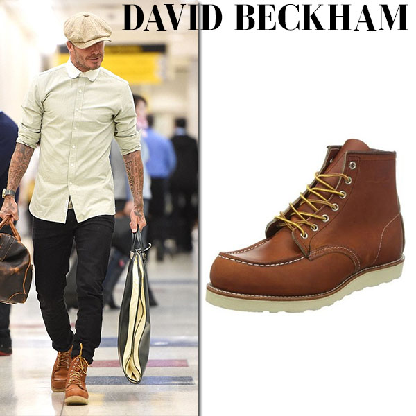 David Beckham in brown leather Red Wing boots