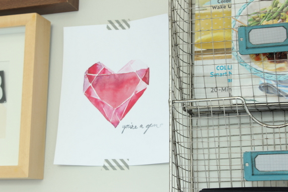 You're A Gem - Gem Heart office artwork printable.
