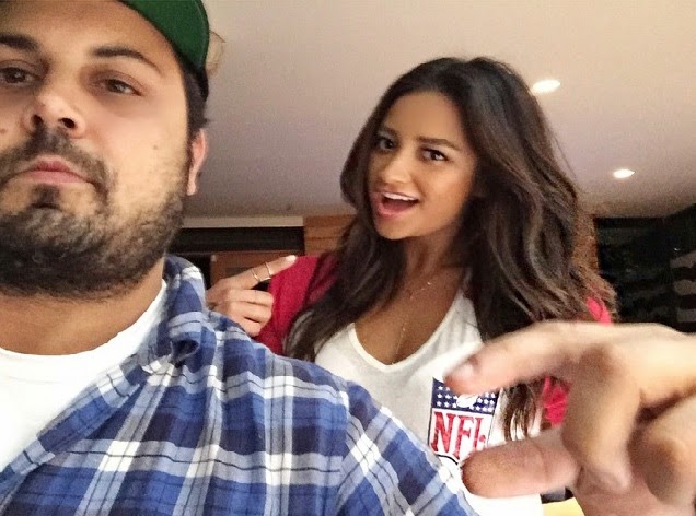 Shay Mitchell Wearing NFL Tee