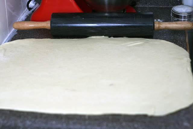 rolled out cinnamon dough
