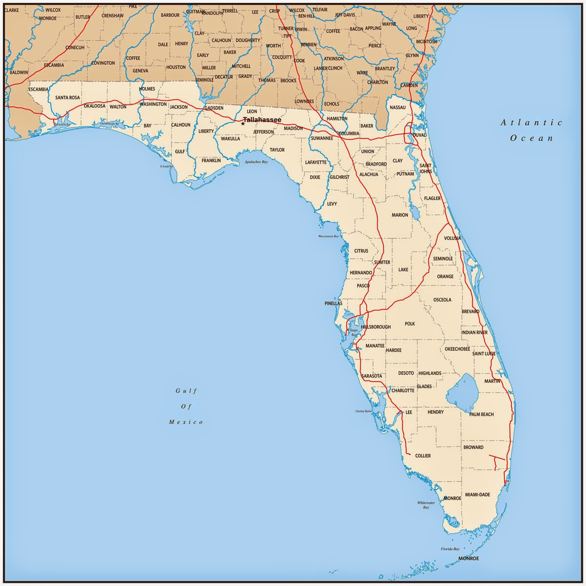 Florida State Map Printable