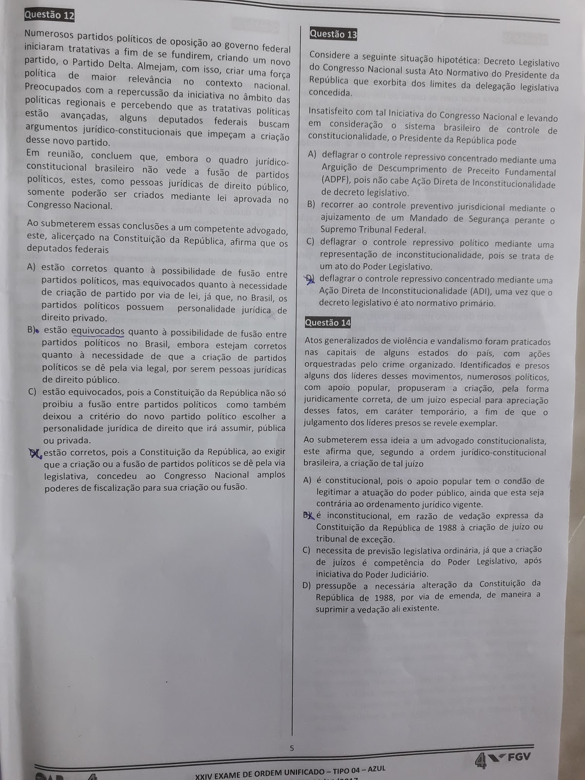 Prestando Prova: A prova de hoje!