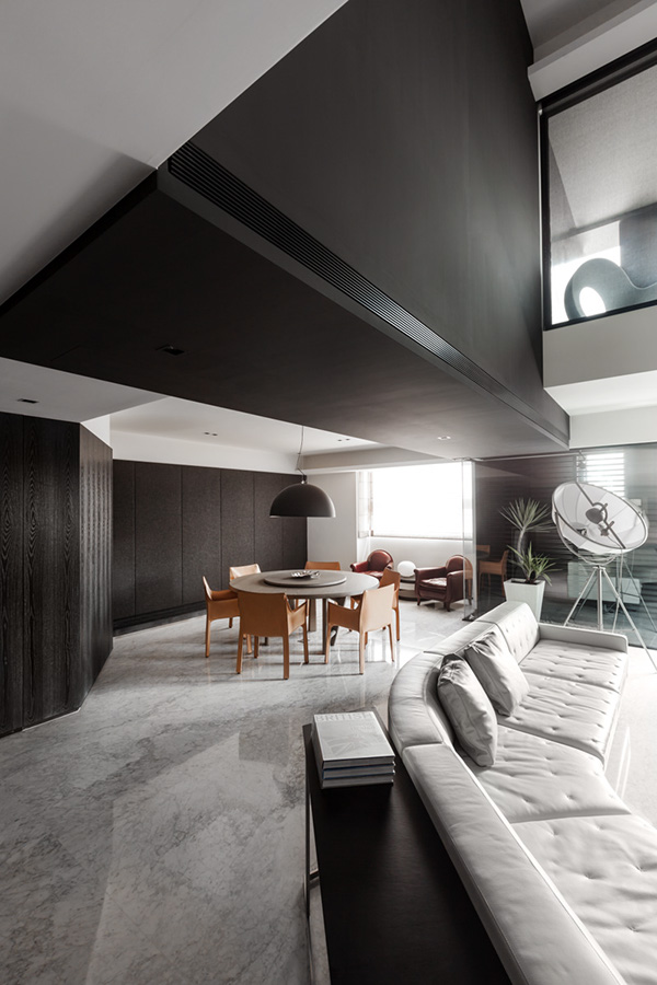 LET'S STAY: Black with Brown leather interior design theme