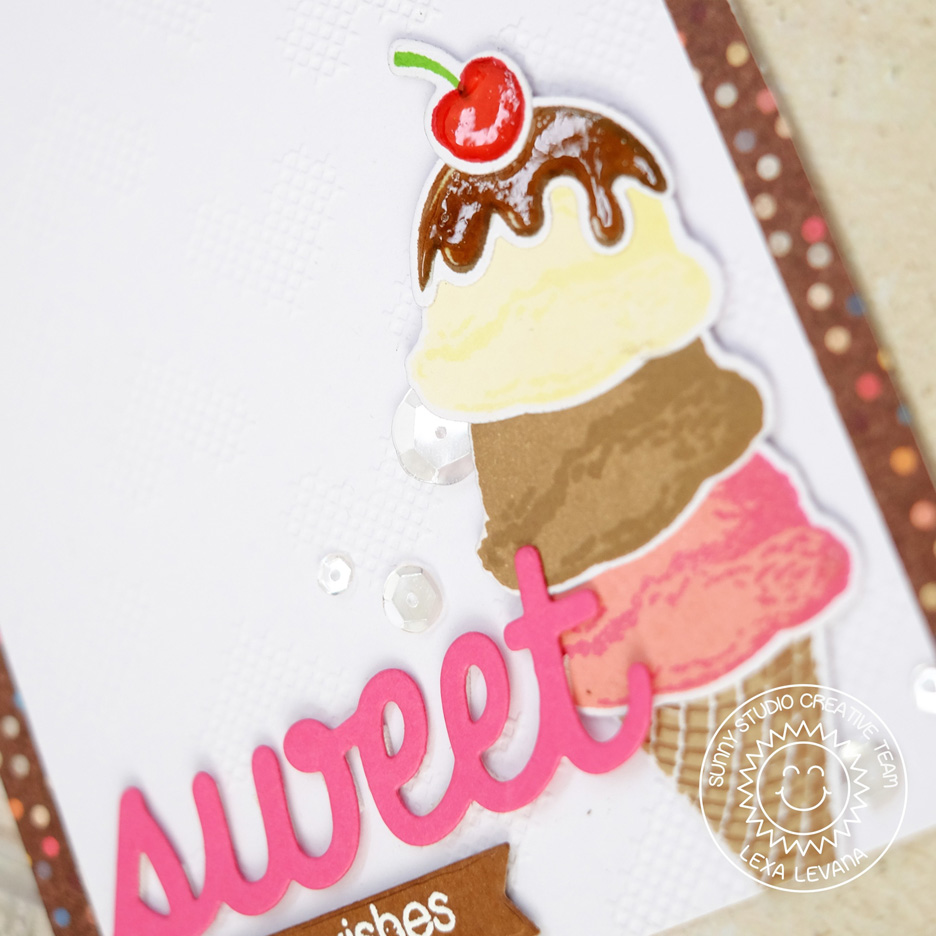 Sunny Studio Two Scoops Ice Cream Card Set with Lexa