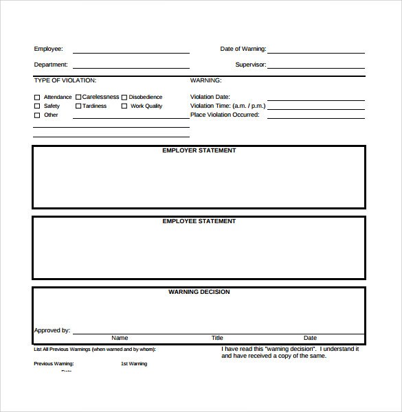 Gorgeous image within free printable employee write up form Tactueux image regarding free printable employee write up form