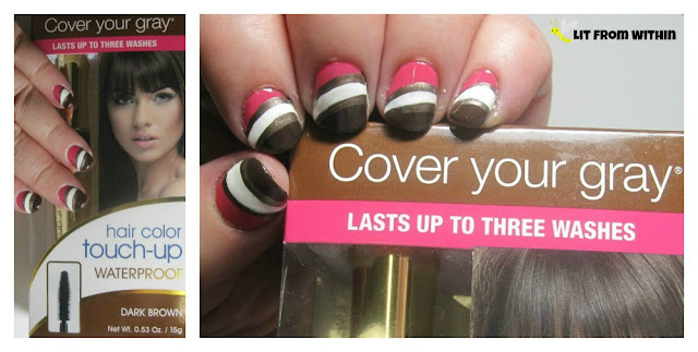 Cover your gray packaging-inspired nailart