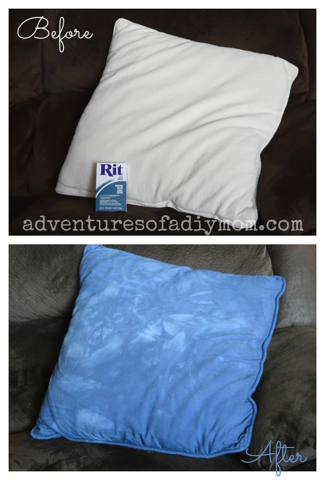 How to Dye a Pillow Before and After