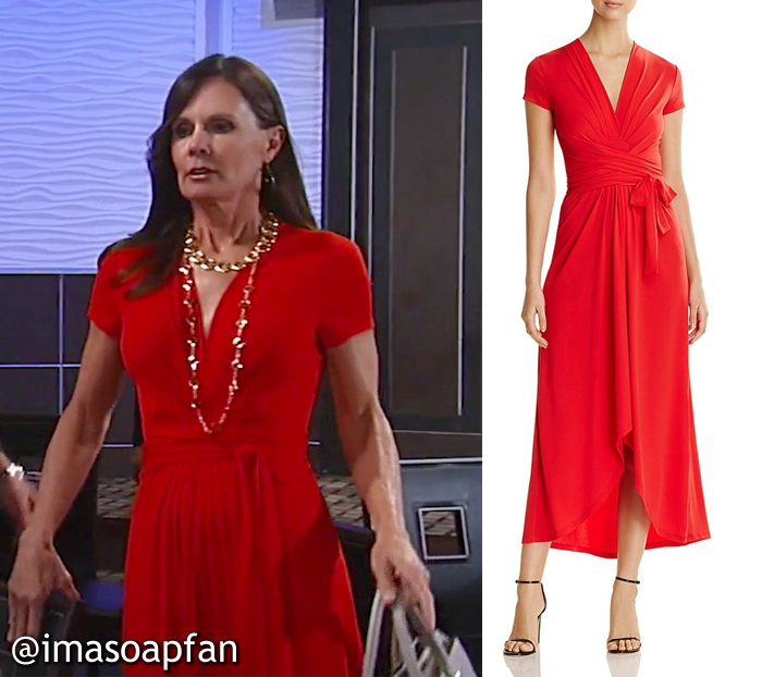 Lucy Coe's Red Wrap Style Jersey Dress - General Hospital, Season 55