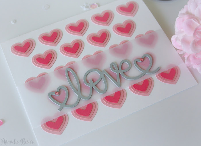 Hearts, love, silhouette cameo , handmade card