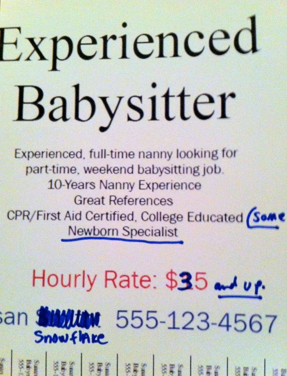 Free sample resume babysitter
