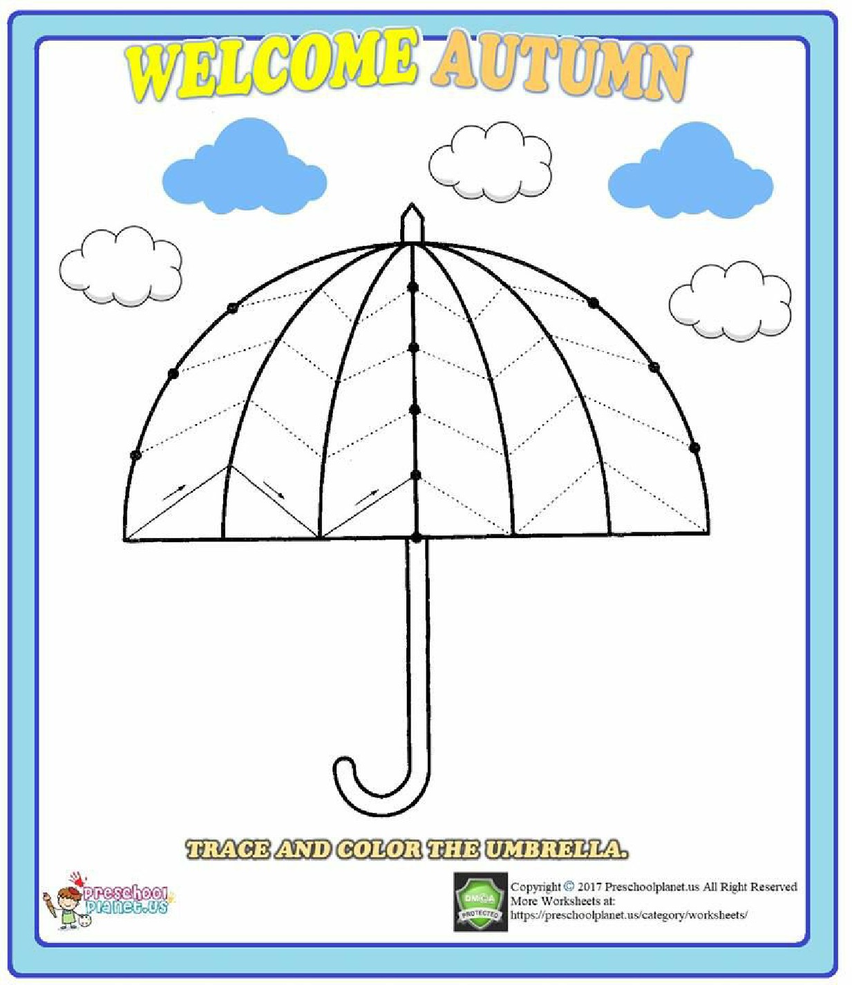 Umbrella Trace Worksheet - Malvorlage
