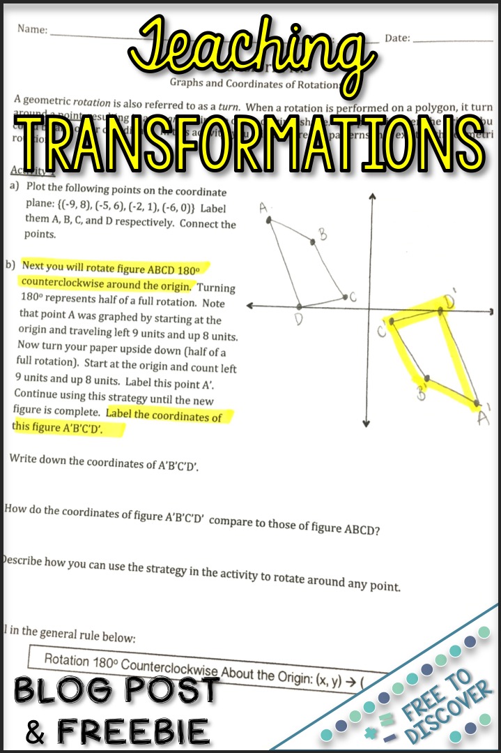 Teaching Transformations Free To Discover Teaching Transformations Free To Discover