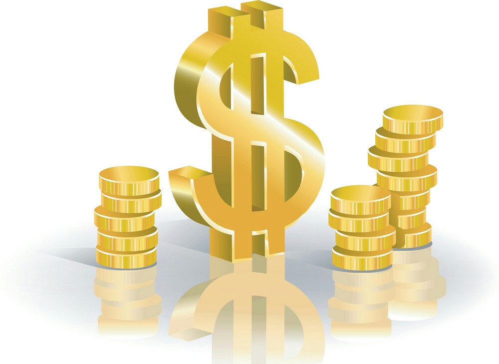 Dollar sign with gold coins Dollar sign with gold coins