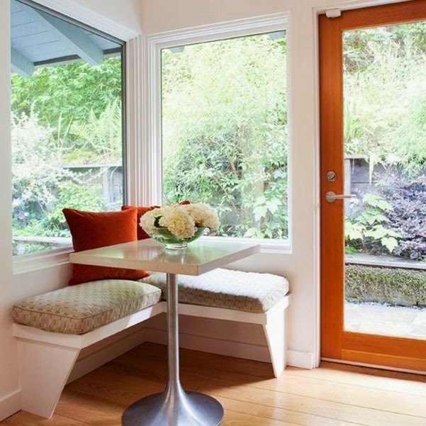 Beautiful dining room with corner seat ideas!