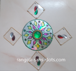CD rangoli designs for Navratri Diwali craft | Kolam by Sudha Balaji