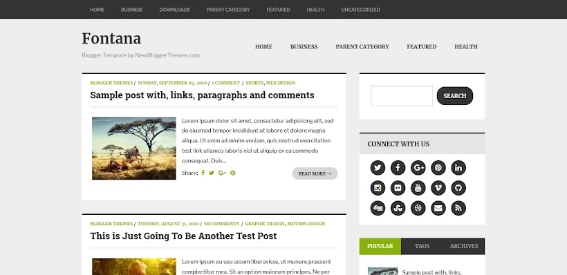 Fontana Free Blogger Template