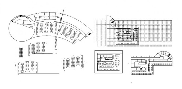 DETAIL DRAWING OF PARKING AREA 2D VIEW IN AUTOCAD