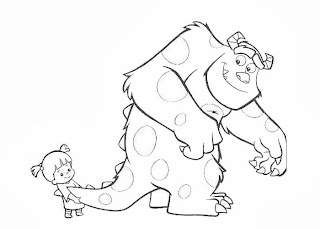 Sulley and Boo coloring pages | Free Coloring Pages and Coloring Books