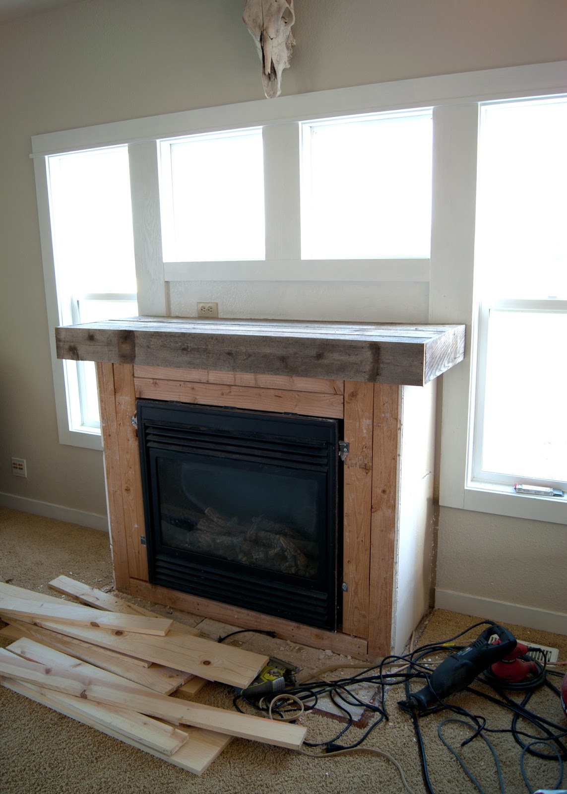 Fireplace Makeover Reclaimed Wood Mantel Averie Lane Fireplace Makeover Reclaimed Wood Mantel