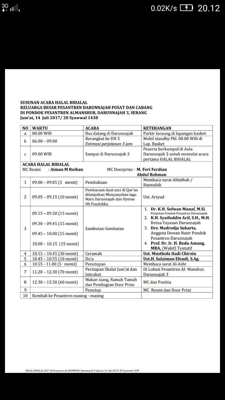 susunan acara halal bihalal - wood scribd indo