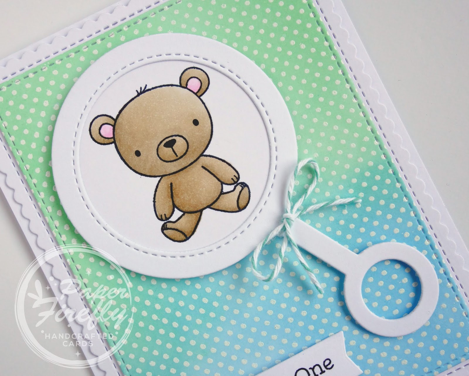 Paper Firefly Baby rattle card and tags