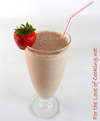chocolate, strawberry, and banana milkshake
