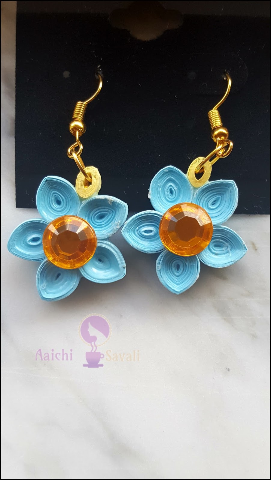 Quilling Flower Earrings  Aaichi Savali