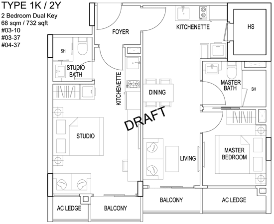 Kensington Square Condo Floor Plan Highlights