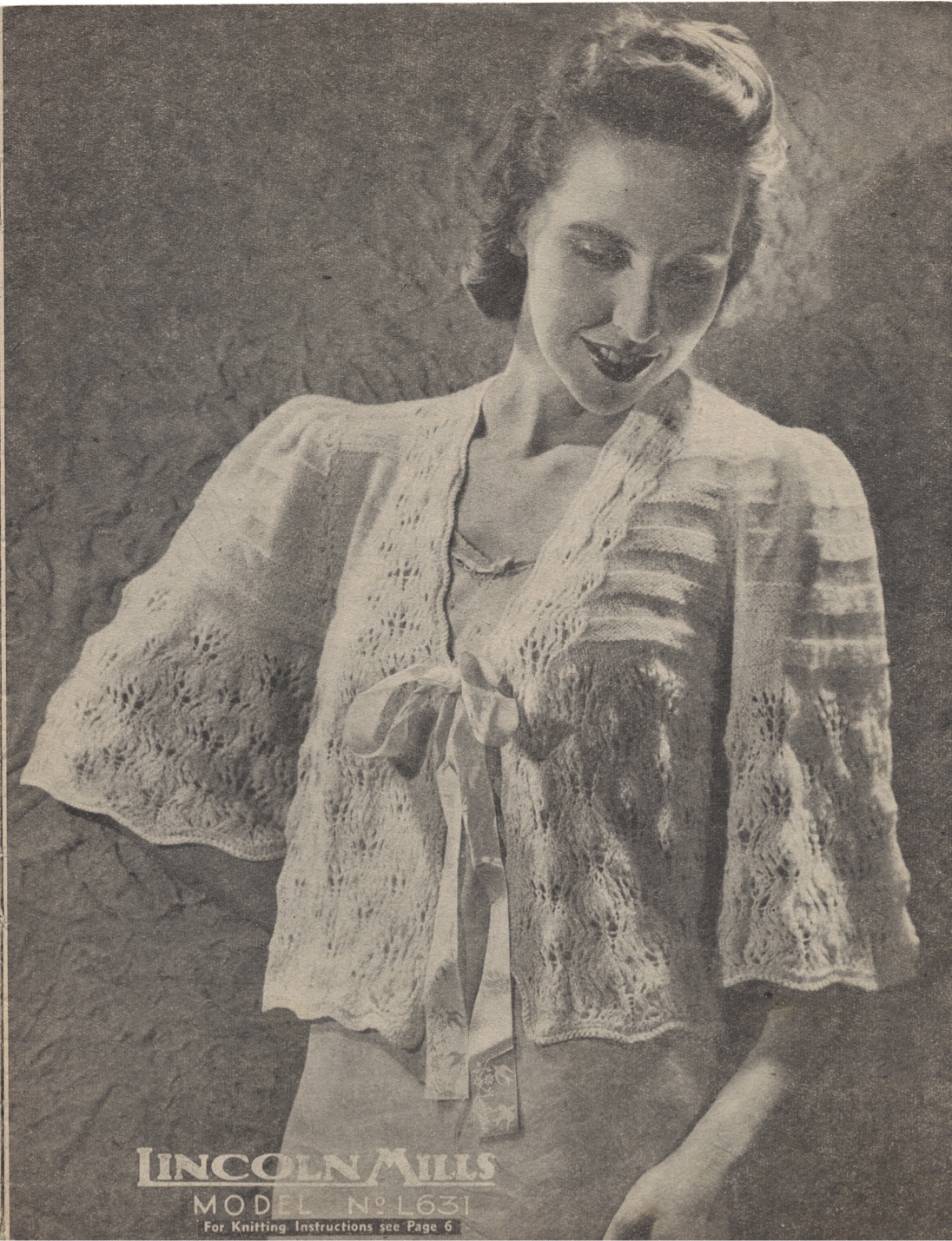 The Vintage Pattern Files: 1940s Knitting - Lincoln Mills No.930 Boudoir &...