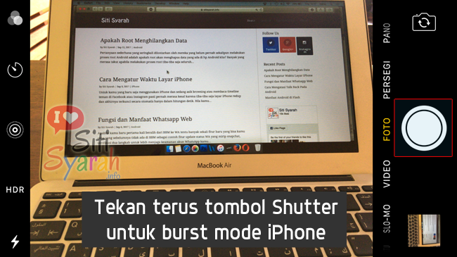 mengaktifkan burst mode di iPhone