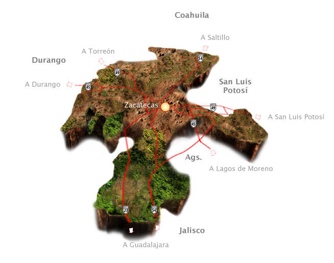 ZACATECAS una joya de colores cobrizos y olores añejos LOCALIZACION